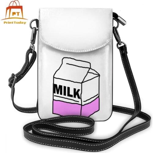 Milk Box Shoulder Bag Milk Box Leather Bag Trend Student Women Bags Mini Multifunction Crossbody Womens Purse