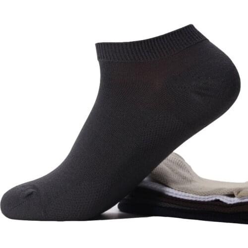 6 Pairs 100% Bamboo Cotton Men Socks Summer Thin Breathable Socks High Quality No Show Boat Socks Black Short For Students 38-44