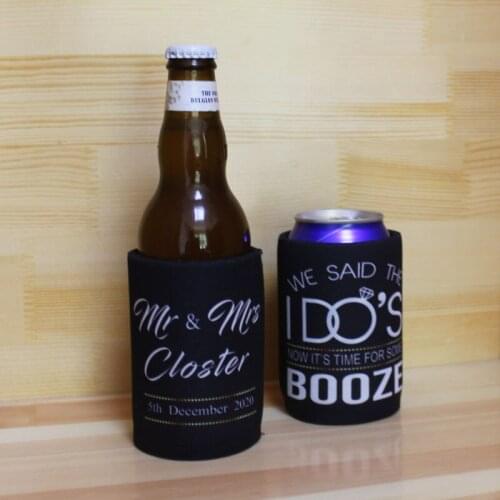 100pcs/lot Sublimate Stubby Holders Imprint Logo Custom Stubby Coolers Neoprene Holder Can Sleeve Wedding Stubbie For Business