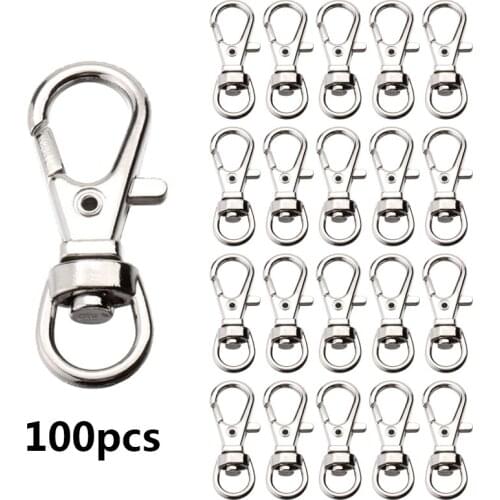 PARETO Wholesale 100pcs 31mm Nickel Plated Zinc Alloy Swivel Snap Hook for Strapping Key Chain DIY Accessories