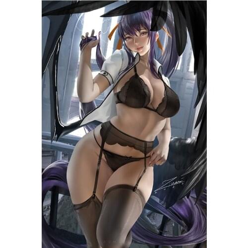 Print anime Himejima Akeno Sexy Girl Art Canvas Poster Custom Painting 16x24 24x36 Inch living room Bedroom Home Wall Picture