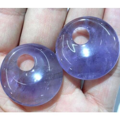 30mm 8pcs Natural stone lazuli Quartz crystal aventurine donut charm pendant for diy jewelry making necklace men woman