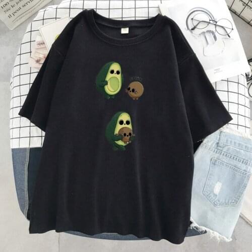 Casual Loose T Shirt Summer New T-Shirts Oversized Breathable Women Tops Cute Creativity Avocado Printed Womens T-Shirt