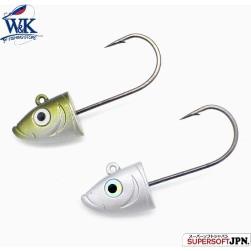 Fishing Lures with Jig Head 1/0 Hooks 12g 2pcs/pk for Soft Vinyl Weight 3/7 oz with Laser EYES Inshore JIG HEAD Hook