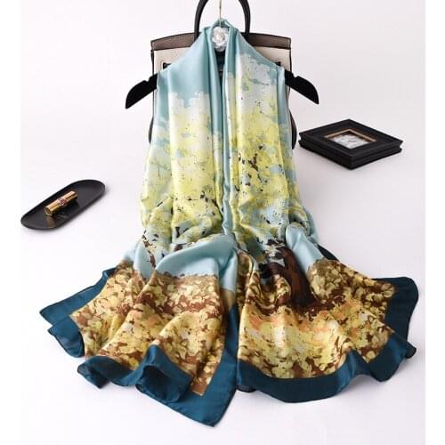 New Designe 180X90CM Silk Scarf Fashion Print Beach Towel Female Women Sunscreen Shawls And Wraps Popular Echarpe Large Bandana