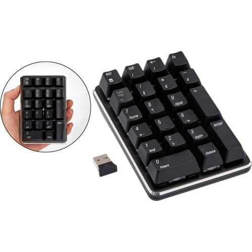 Smart 2.4G Wireless Mechanical Numeric Keypad Numpad Keyboard for Laptop Notebook Tablets Black