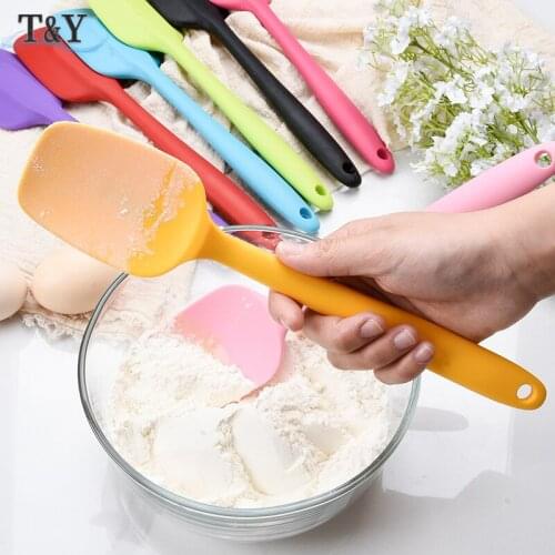 T&Y 1pc 27.5cm Big Silicone Spatula Spoon, Non-Stick T-Shape Square Head Spatula Baking Tool, One Piece Design Seamless Scraper