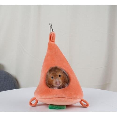 Warm Cute Cotton Carrot Shape Hamster Chinchilla Hammock Sugar Glider Sleeping Bag Hanging Bed Cage Nest Small Pet Supply