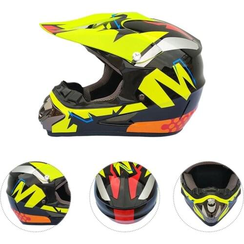 Unisex-Child DOT Kids Youth ATV Off-Road Dirt Bike Motocross Helmet Gear Combo Gloves Goggles