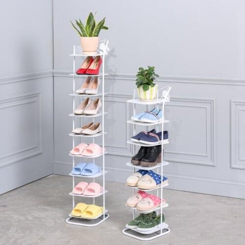 Thickened economical simple household shoe rack space-saving door simple modern Assembly high temperature baking varnish iron mu