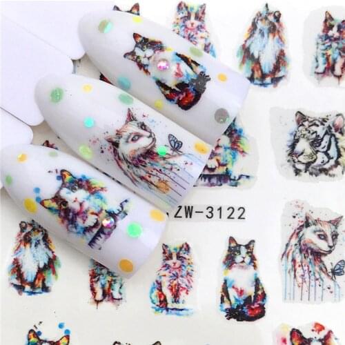 Nail Water Decals Animals Geometric Patterns Mixed Pattern Transfer Sticker Nail Art Decoration DIY Design Tool Accessories
