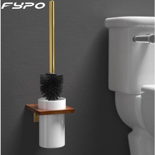 Fypo Ceramics Toilet Brush Holder Wall-Moun Toilet Brush Bathroom Cleaning Tool Holder With Toilet Brush Bathroom Accessories