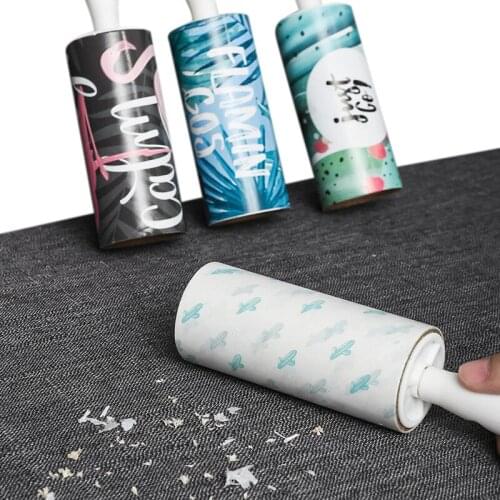 XZJJA 50 Sheets Tearable Dust Lint Sticky Roller Clothes Fluff Pet Hair Paper Electrostatic Hair Remover Roller Brush Clean Tool