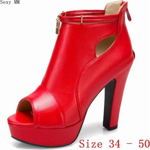 Platform Pumps Women High Heels Peep Toe Gladiator Sandals Woman High Heel Shoes Plus Size 34 - 40 41 42 43 44 45 46 47 48 49 50