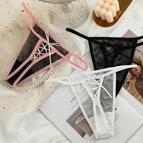 Women Thong Pants Sexy Lace Panties Female Hollow Out T-Back Low Waist Sexy Underpants Seamless Women Panties Ladies G-String