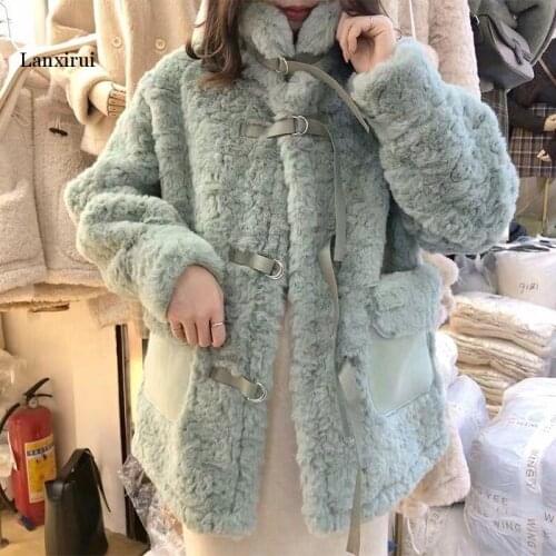 Women Autumn Winter Faux Fur Coat Female Casual Loose Furry Thick Warm Jacket Ladies Fashion Faux Rabbit Fur Outerwear