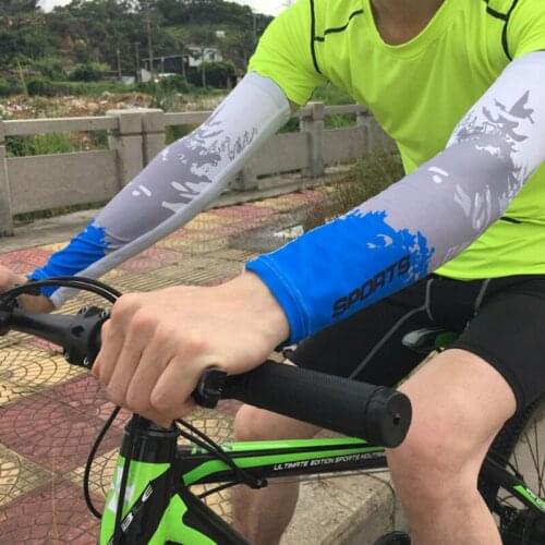 Cycling Arm Sleeves 1 Pairs Breathable UV Sun Protection Oversleeves Men Women Arm Warmer Bicycle Basketball Climbing Ice Silk