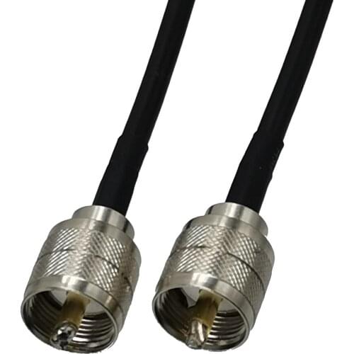 1pcs RG58 UHF PL259 Male Plug to UHF PL259 Male Plug RF Coaxial Connector Pigtail Jumper Cable New 6inch~5M
