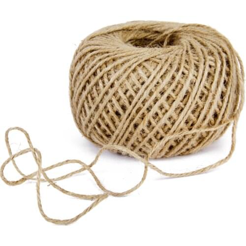 80M 3 Ply Natural Brown Jute Hessian Burlap Twine Rustic String Cord Shabby