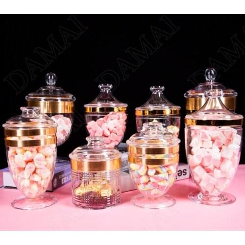 Acrylic Jars With Lid Glass Candy Jar Snack Organizer Tank Cereal Dispenser Can Sugar Pot Home Decoration Modern Food Container