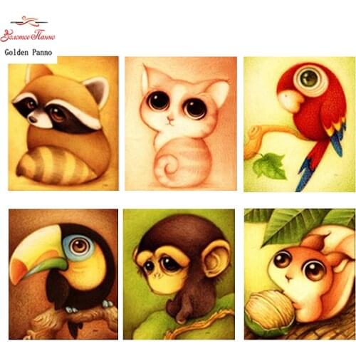 DIY 5D diamond embroidery,3D diamond painting,Diamonds mosaic, round Rhinestones Cute animals cross stitch,Christmas decor