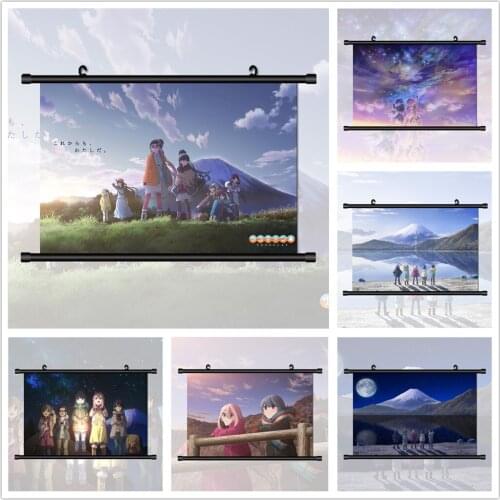 WTQ Laid-Back Yuru Camp Rin Shima Nadeshiko Kagamihara Canvas Painting Anime Posters Wall Decor Wall Art Picture Home Decor