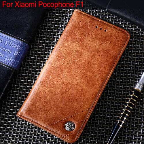 For Xiaomi Pocophone F1 case Luxury Leather Flip cover Stand Card Slot Cases for xiaomi pocophone F1 Without magnets funda coque
