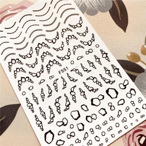 F-545 to 552 Irregular shape 3D Back glue Nail decal Nail sticker Nail decoration Nail art Nail tool Nail ornament