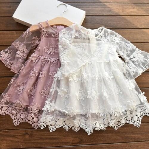 Lace Flowers Girls Dresses Summer 2019 Kids Tutu Princess Dresses For Girls Baby Print Girls Dress Kids Girls Clothes