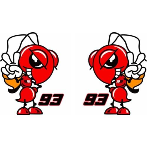 Cute and Interesting Pvc Red Guide Ant Pattern Car Stickers Suitable for All Kinds of Car and Motorcycle Decorative Decals