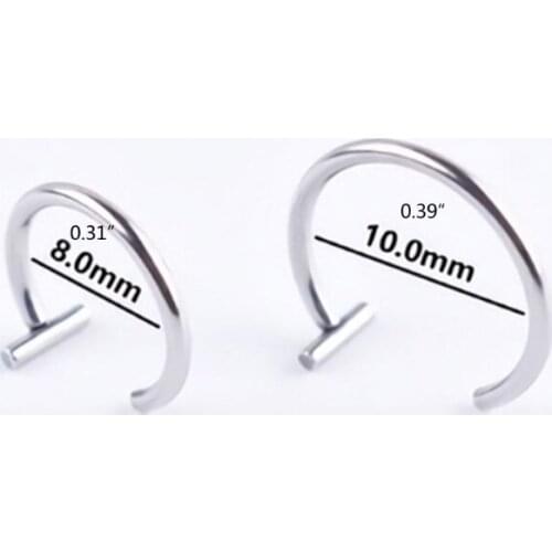 5 Pcs Fake Piercing Stud Set Ear Lip Nose Rings Fake Diaphragm Clip with Perforated Lip Hoop Body Jewelry Gifts B03B