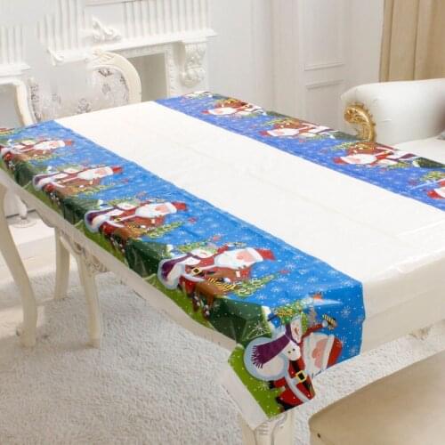 New Year Christmas Tablecloth Kitchen Dining Table Decorations Rectangular Table Covers Christmas Decorations for Home Navidad