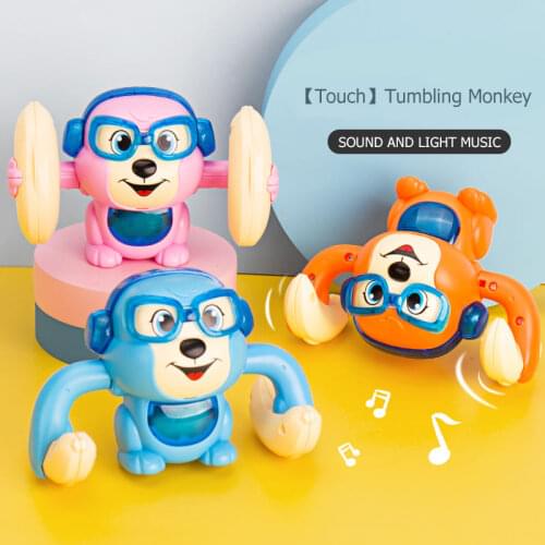 Kids Electric Robot Monkeys Interactive Smart Toy Children Cute Sound Light Cool Rolling Pet Girl Educational Christmas Gifts
