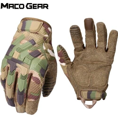 Full Finger Gloves Multicam Tactical Glove Soft Camo Army Military Combat Airsoft Bicycle Outdoor Hiking Hunting Touch Screen