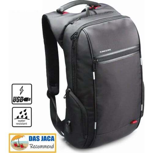 15"Laptop Slim Backpack External USB Charge Computer Backpacks Anti-theft Waterproof Bags for Men Women Mochila school bag