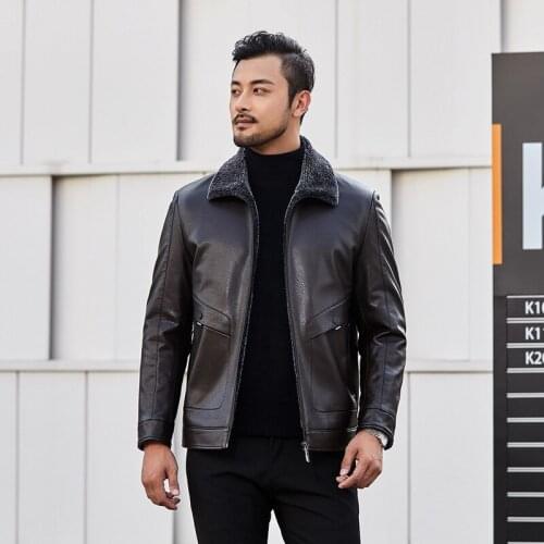 High Quality 2020 Mens Winter New Men Fur Coat Jaqueta De Couro Man Casual Leather Jaket Male Fashion Lapel Plus Velvet Jackets