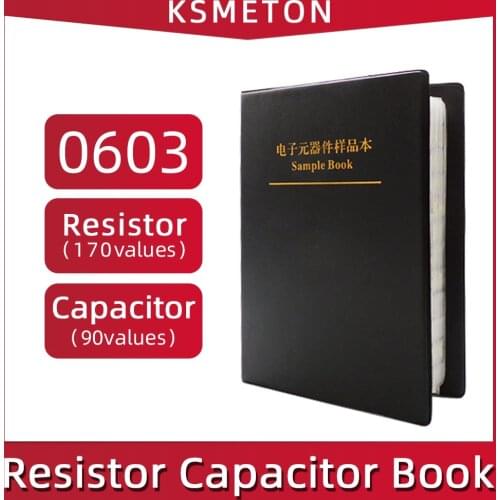 0603 Chip Resistor Capacitor Mixed Book Resistor(0Ω-10MΩ)Capacitor(0.5pf-2.2uf)SMD SMT Assortment Kit Sample Book