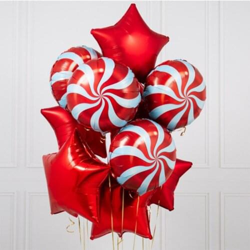 10pc 18inch Red Star Foil Helium Baloons Candy Ballon Kids Birthday Party Christmas Theme Party Decoration Infatable Air Gobos