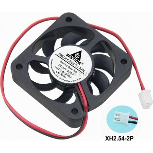 10 Pcs Gdstime DC 24V 2Pin 50mm 50x50x10mm 5cm Ball Bearing Small Brushless PC Computer Cooling Fan