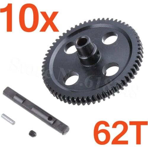 10Pcs Metal Spur Diff Main Gear 62T Reduction 0015 For WLtoys 12428 12423 1/12 RC Car Crawler Short Course Truck Upgrade Parts