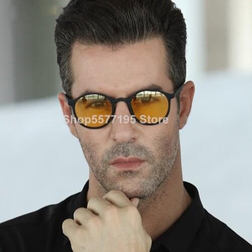 2020 Night Vision Sunglasses Unisex Men Goggles Yellow Classic Round Frame Glasses Driver Night Driving Eyewear Glasses