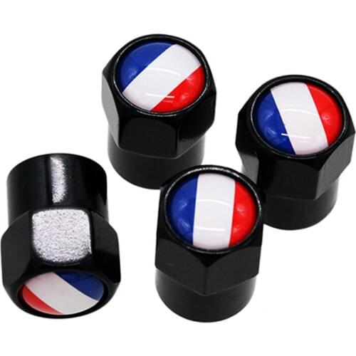 4Pcs/Pack Car Accessories France Flag Logo Sticker Wheel Tire Valve Caps Stem Covers Auto Styling For Peugeot Citroen