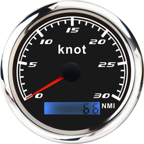 85mm 30 Knot Stainless GPS Speedometer Waterproof Digital Gauge Chrome