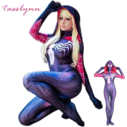 Anime Cosplay The Amazing Spider Costume Sexy Venom Gwen Stacy Cosplay Halloween Costumes for Women Superhero Spider Girls Suit