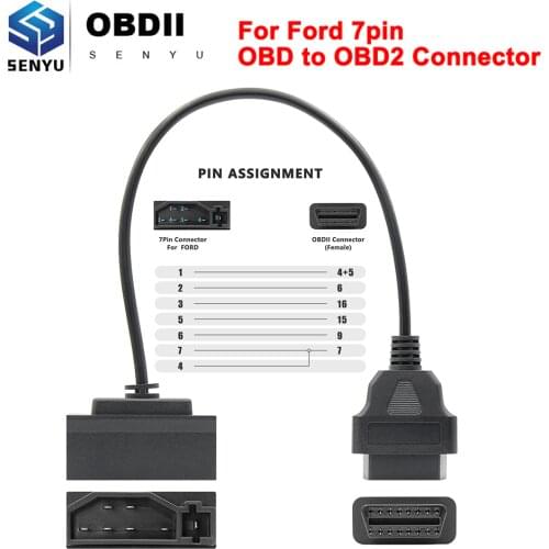 For Ford 7pin OBD2 Connector Adapter OBD to OBD2 16Pin For Ford FORScan OBD 2 OBD2 Car Diagnostic Auto Tool Car Extension Cable