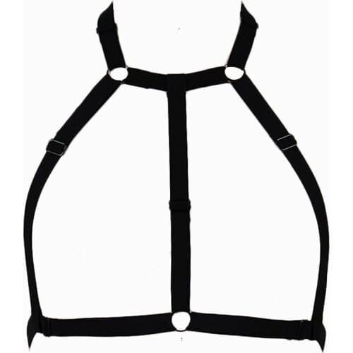 Open Chest Harness Bra Black Adjustable Body Harness Cage Pastel Gothic Cage Bra Woman Sexy Bondage Lingerie Body Belt