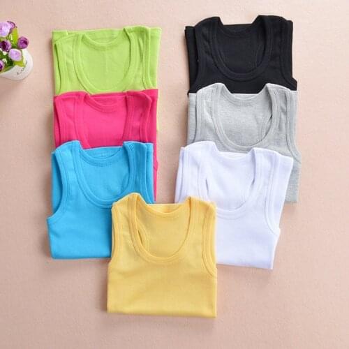 Kids Underwear Soft Cotton Girls Boys Tanks Tops Baby Boy Summer Vest Girl Camisole Children Solid Undershirt Sleeveless Vest