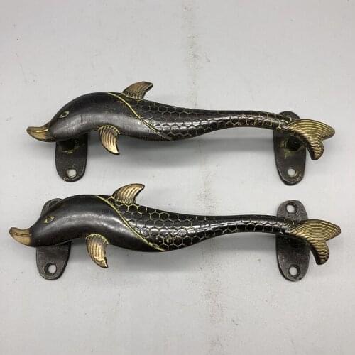 Retro style door handle, Fish type door handle a pair big size