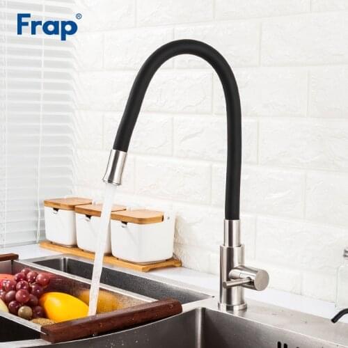Frap New Silica Gel Nose Black kitchen Sink Faucet Single Cold Water Mixer Faucet for Kitchen Tap Torneira Cozinha Y40130