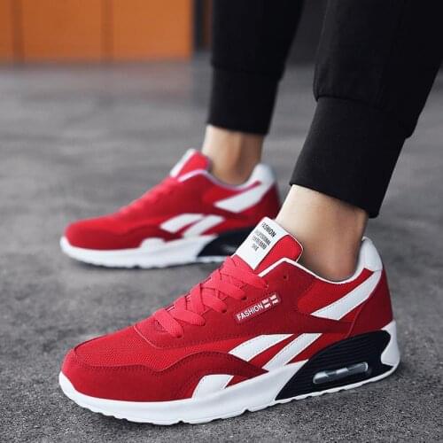 Big Size Summer Air Cushion Sport Shoes Man Sneakers Men Running Shoes Sneakers Women Sports Shoes for Men Red Training GMA-0975